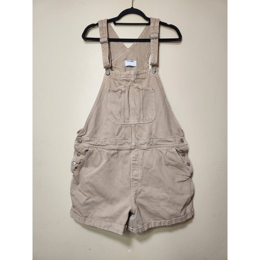 Old Navy Shortalls Overall Shorts Womens Size XL Khaki Brown